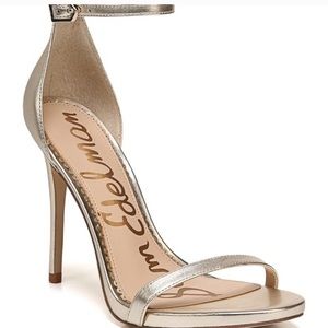 Sam Edelman metallic gold strappy heel